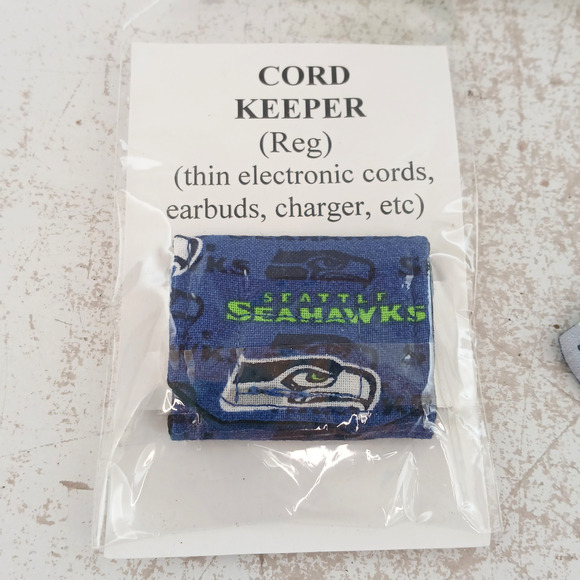 Seattle Seahawks Handmade Accessory Set – Pouch, Cord Keeper, ID Tag NFL - Picture 3 of 13